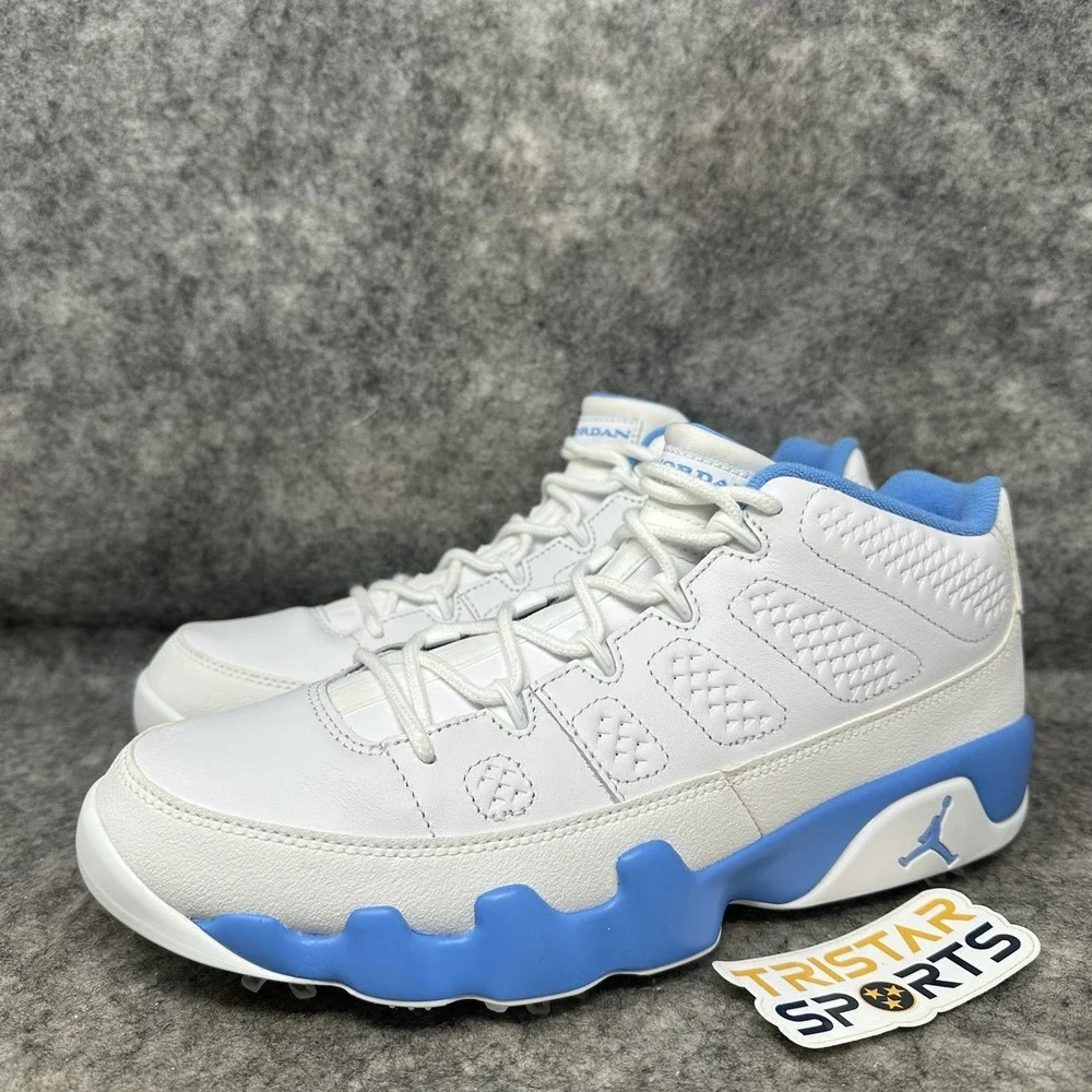 Nike Air Jordan 9 Low Golf Shoes Mens Size 10.5 White University Blue FJ5934-101